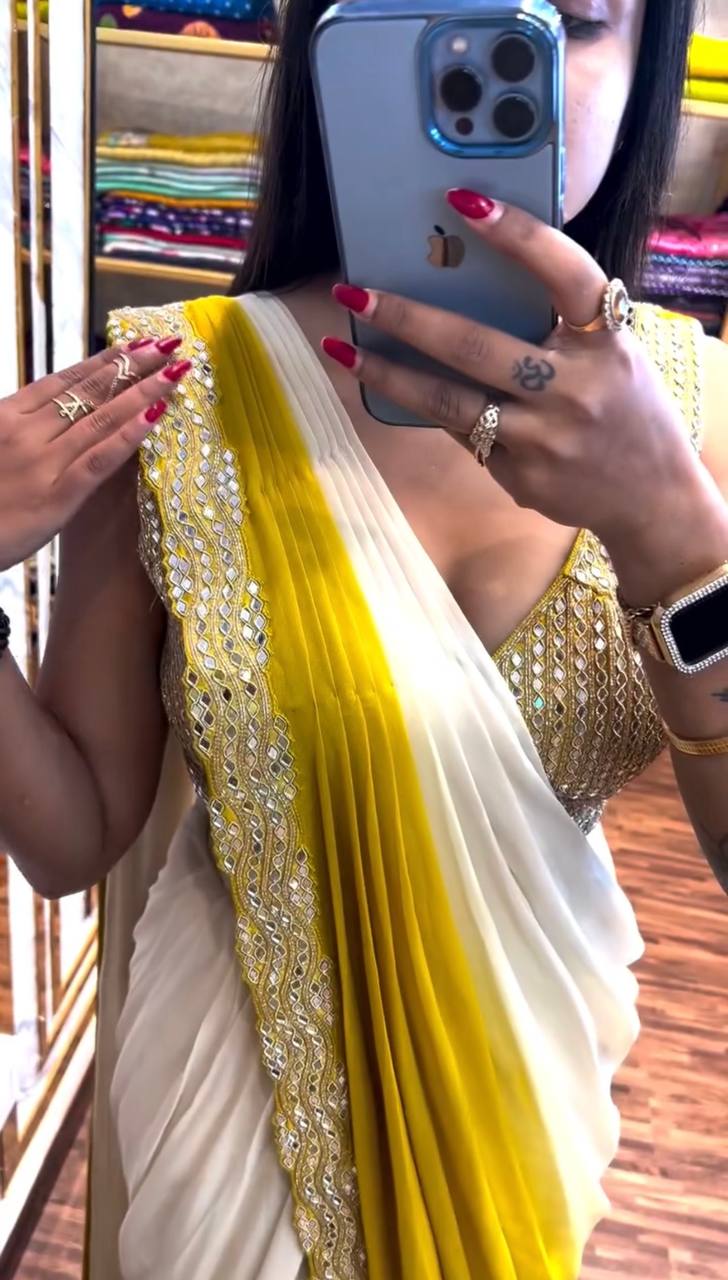 1 min Padding Chinon Ready to Wear Saree