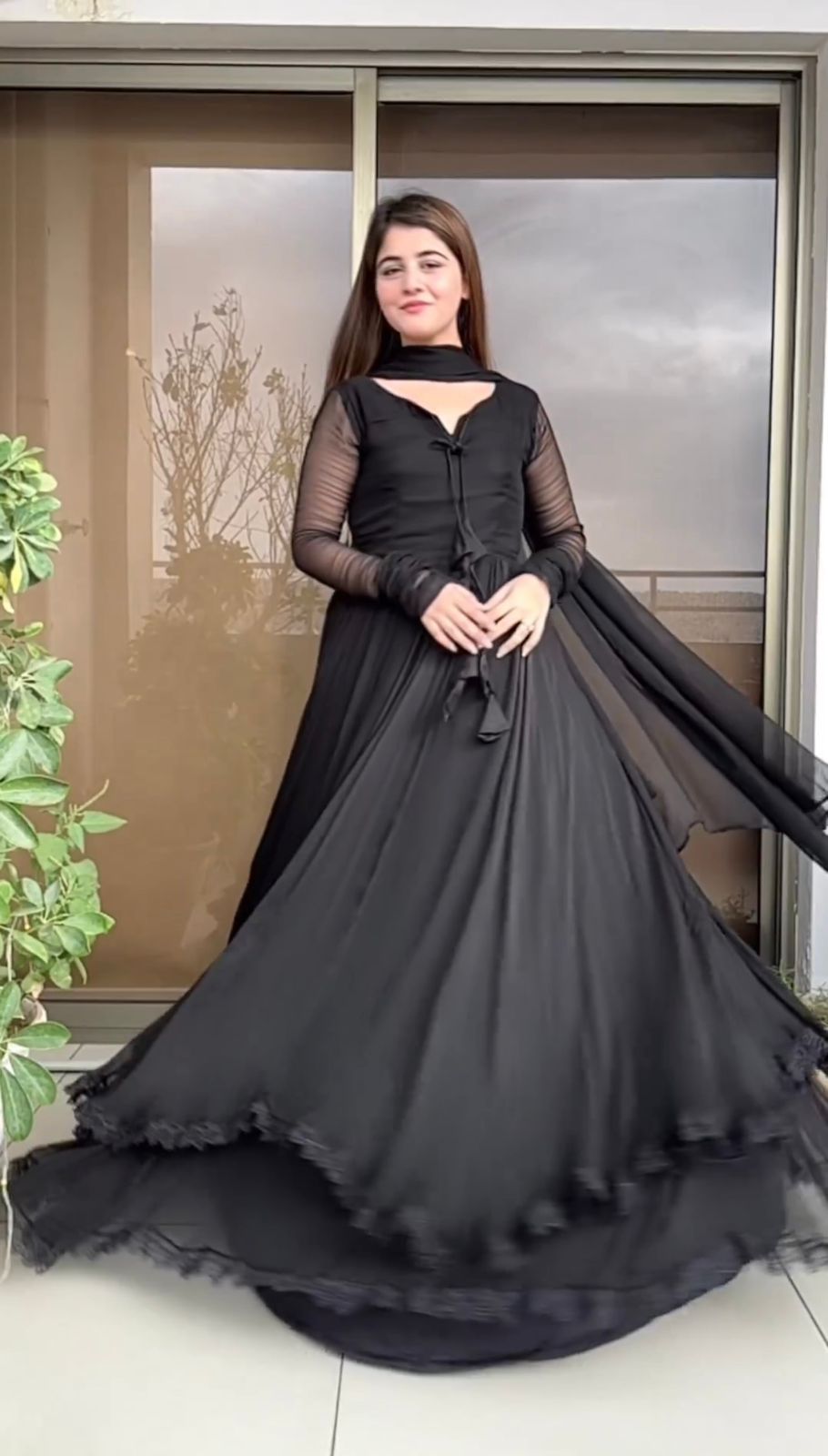 Ready to Wear White Georgette Gown with Dupatta For Women