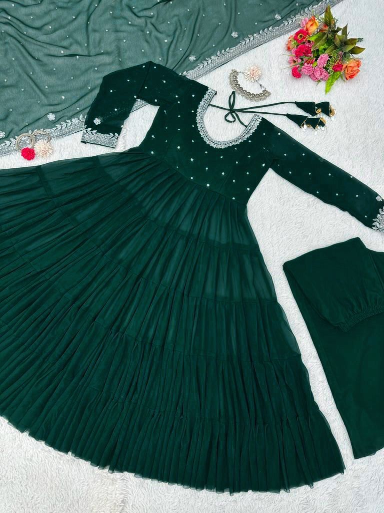 Latest Georgette Full Stitched Anarkali Full Stitched Suit Set