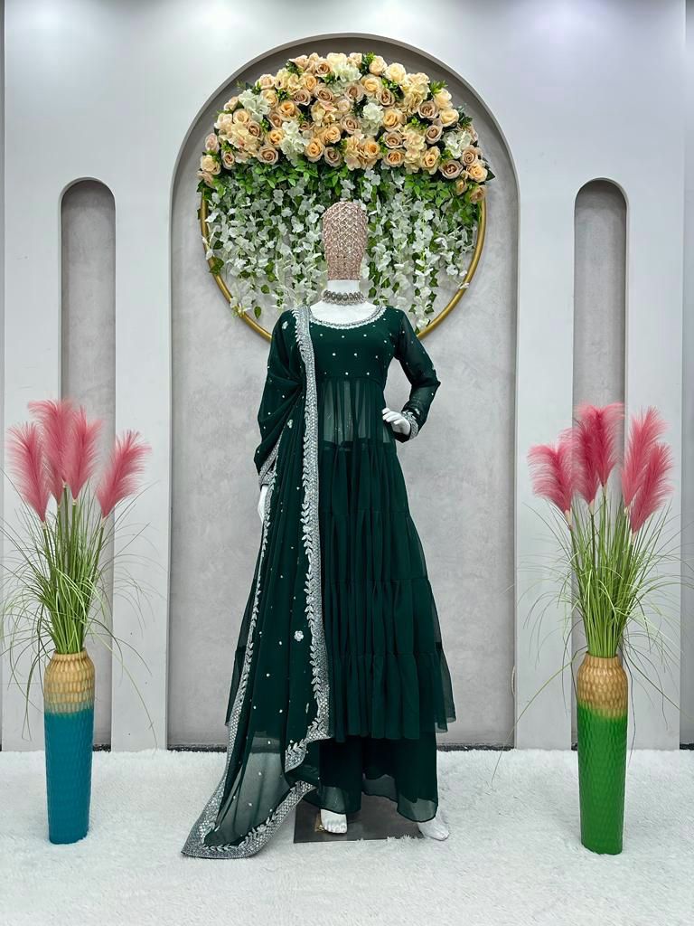 Latest Georgette Full Stitched Anarkali Full Stitched Suit Set