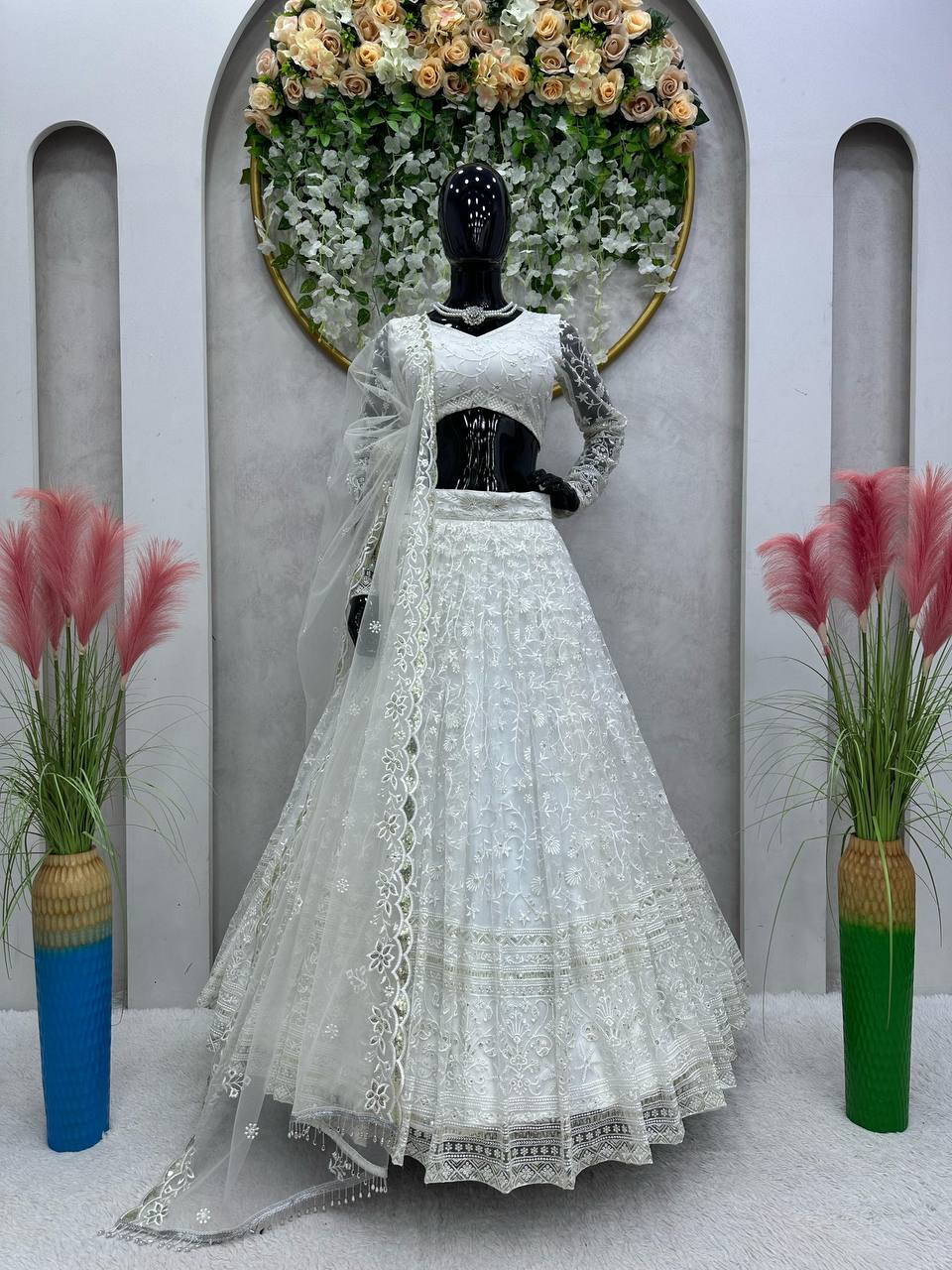 Wedding Wear Soft Net Embroidered Lehenga Choli