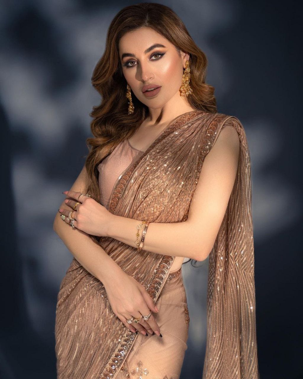 Peach Color Soft Net Designer Saree