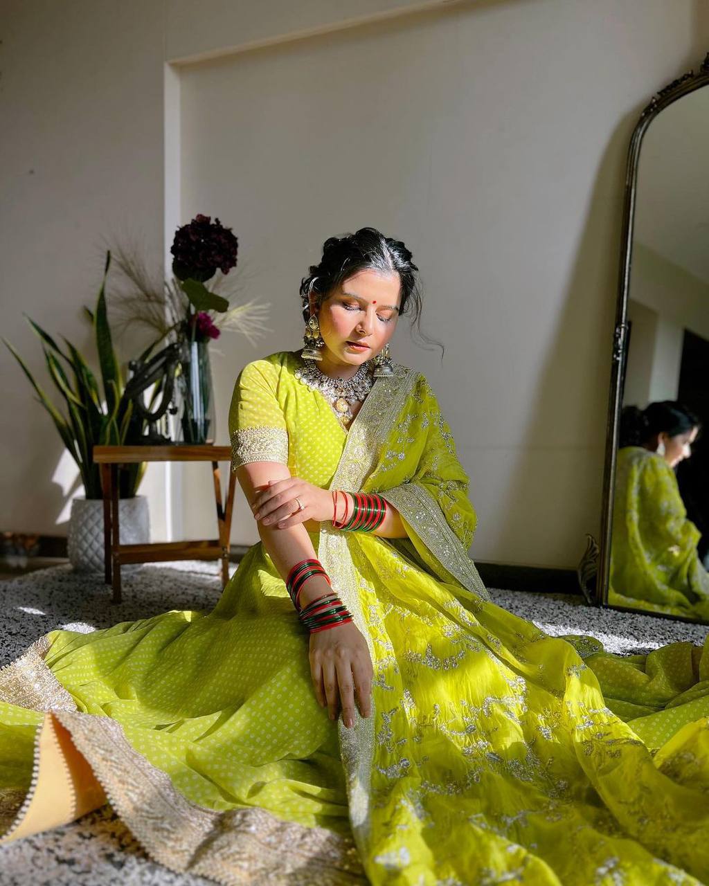Designer Apple Green Colour Georgette Fabric Digital Print Work Lehenga Choli