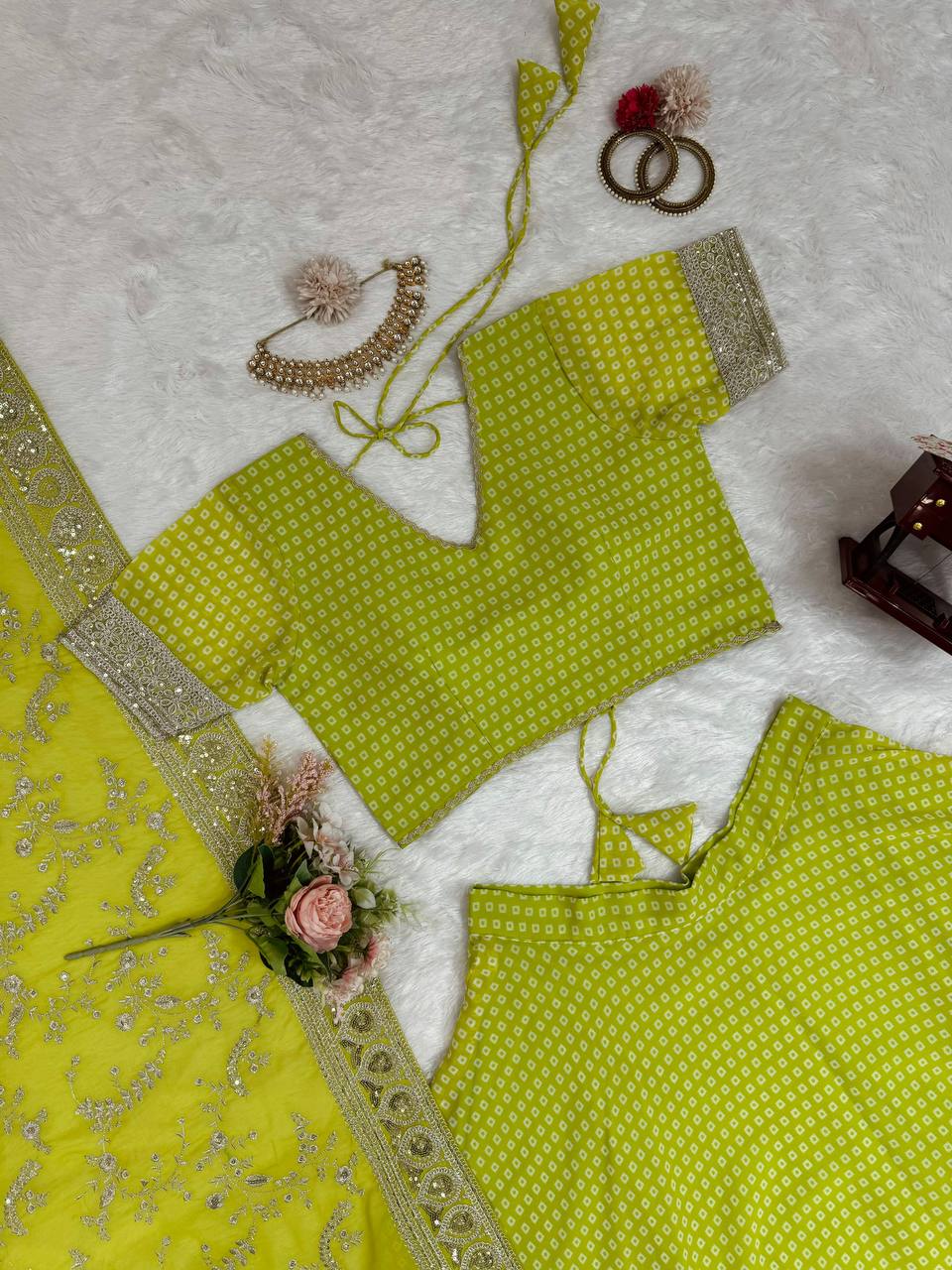 Designer Apple Green Colour Georgette Fabric Digital Print Work Lehenga Choli