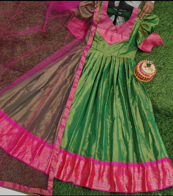 Party Wear Kanjivaram Silk Full Stitched Gown