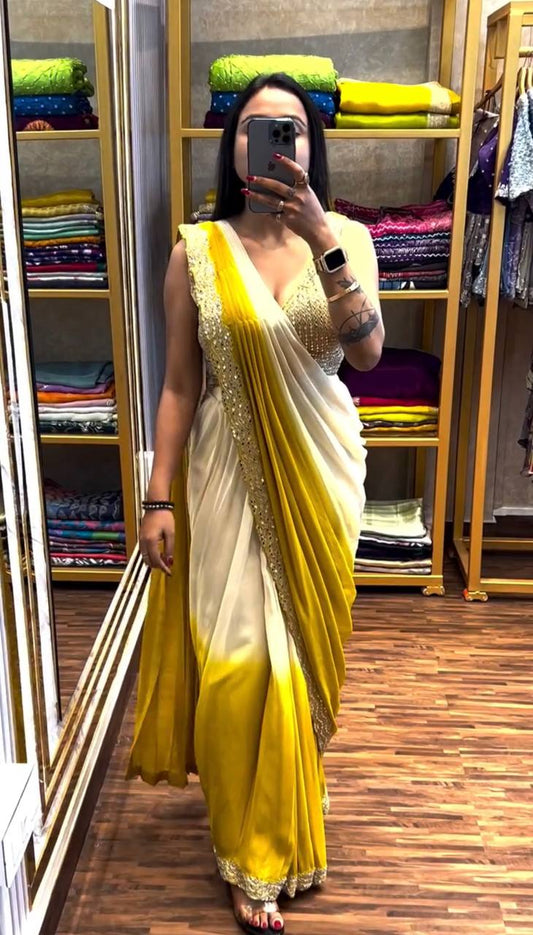 1 min Padding Chinon Ready to Wear Saree