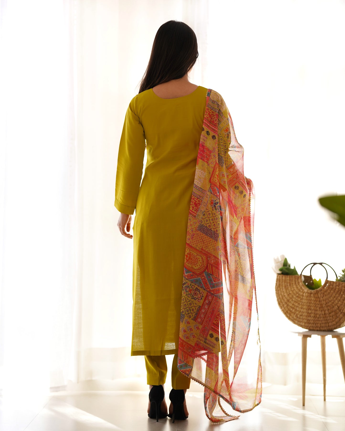 Attractive Yellow Colour  Viscose straight Kurta With Dupatta