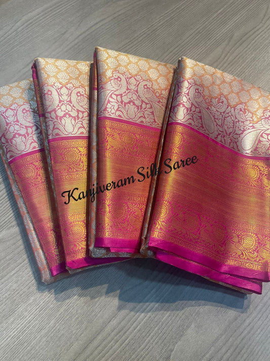Function Wear Kanjivaram Soft Silk With Rich Pallu Saree with Jacquard Blouse