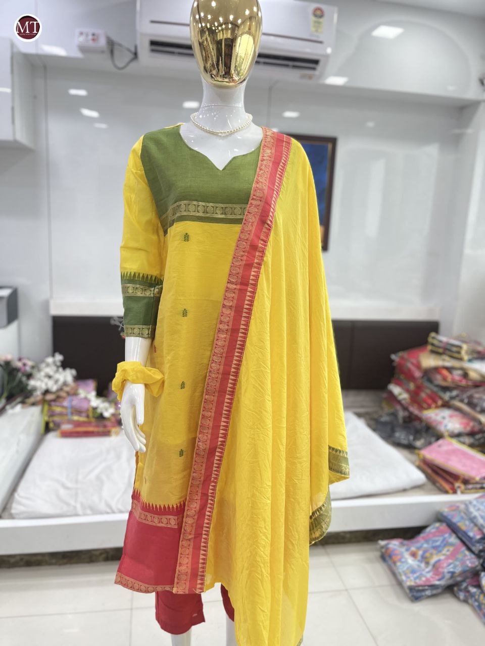 South Speical 🌸 Kanchi Cotton Full Stitched Suit With Hand Zari Weaving