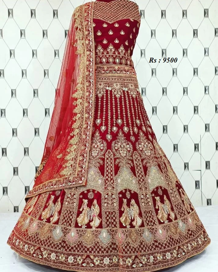 Bridal Wear Zarkan Work Diamond Work Heavy Bridal Lehenga Choli