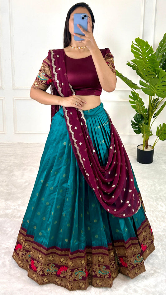 Jacquard Silk Lehenga Choli