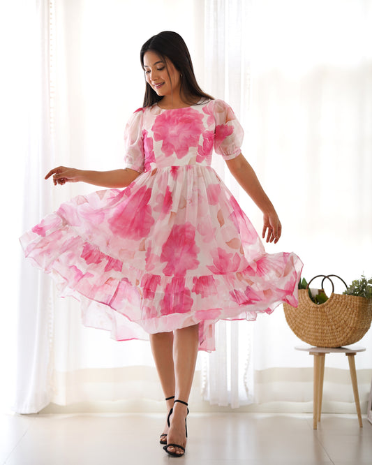 Aashna ~ One Piece Organza Silk For Girls Wear