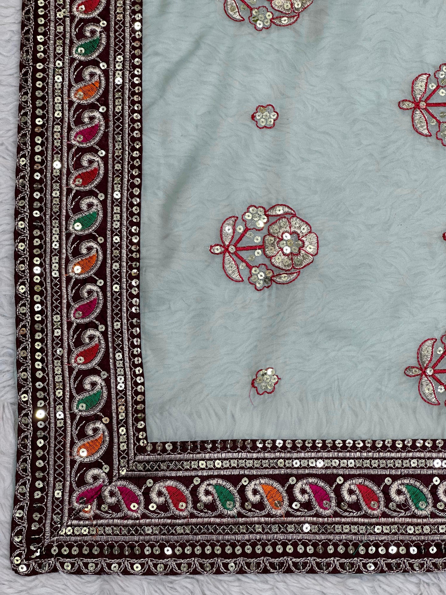 Avani : Wedding Wear Organza Silk Saree With Velvet Blouse