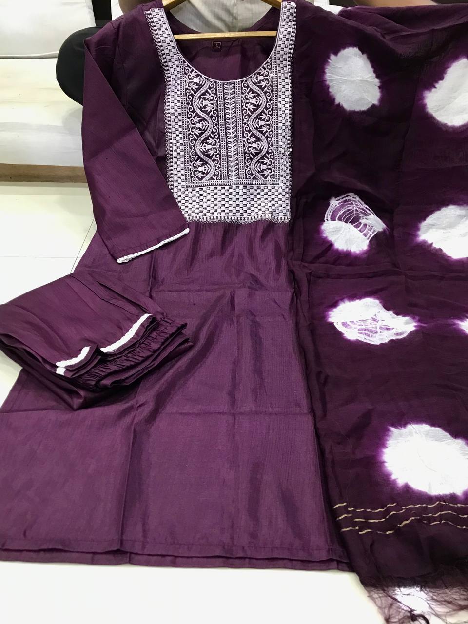 Fully Stitched Ethnic Salwar Suit Set  With Dupatta For Girls
