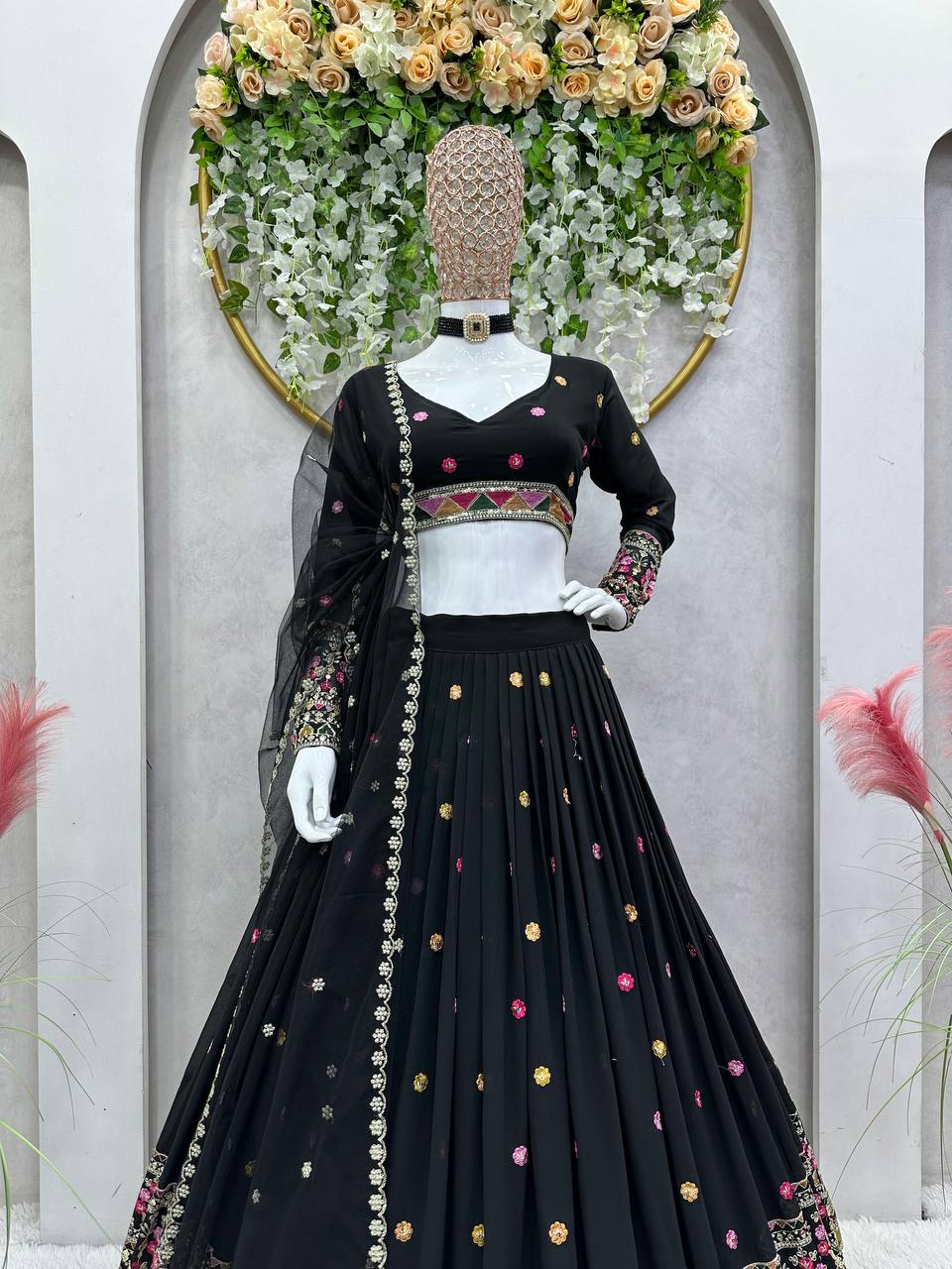 Attractive Black Lehenga Choli on Wedding Wear Latest Look for women
