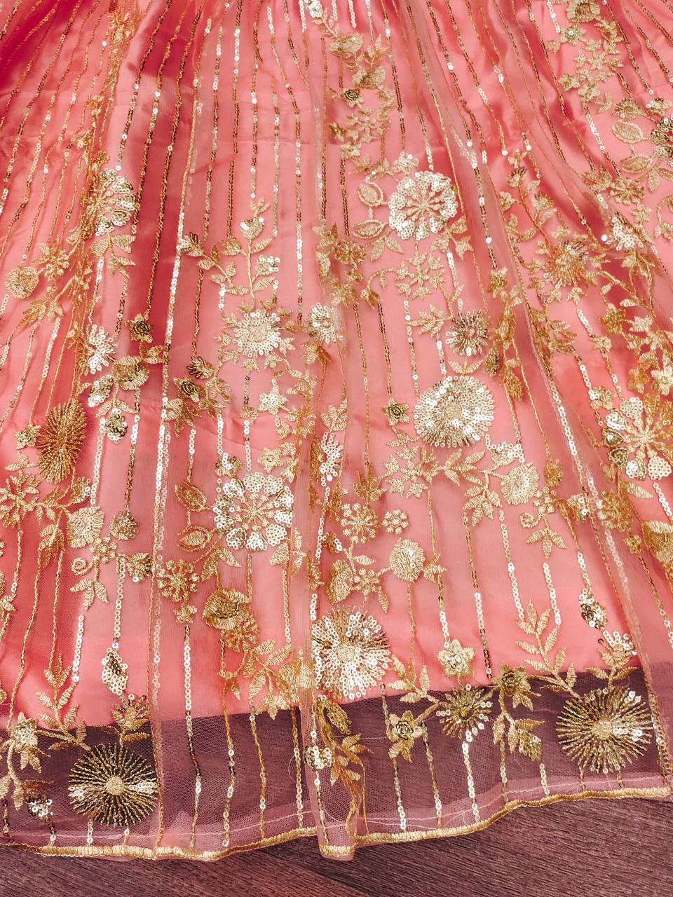 Wedding Wear Baby Pink Colour Embroidery Sequence Design Work Lehenga Choli