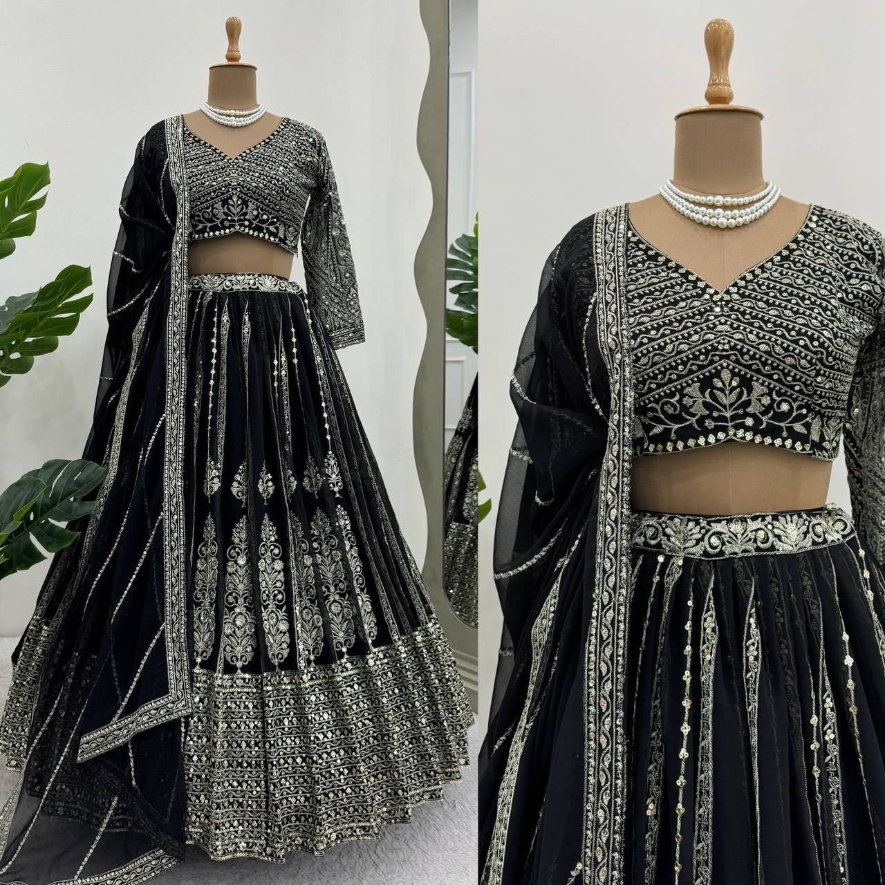 Fabulous Georgette Fabric Thread Work Lehenga Choli