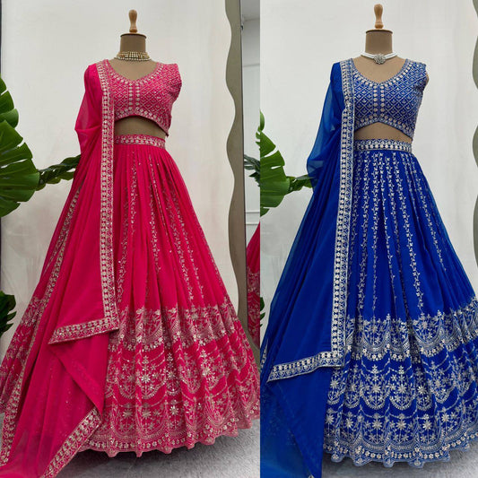 Amazing Georgette Thread And Sequences Work Lehenga Choli