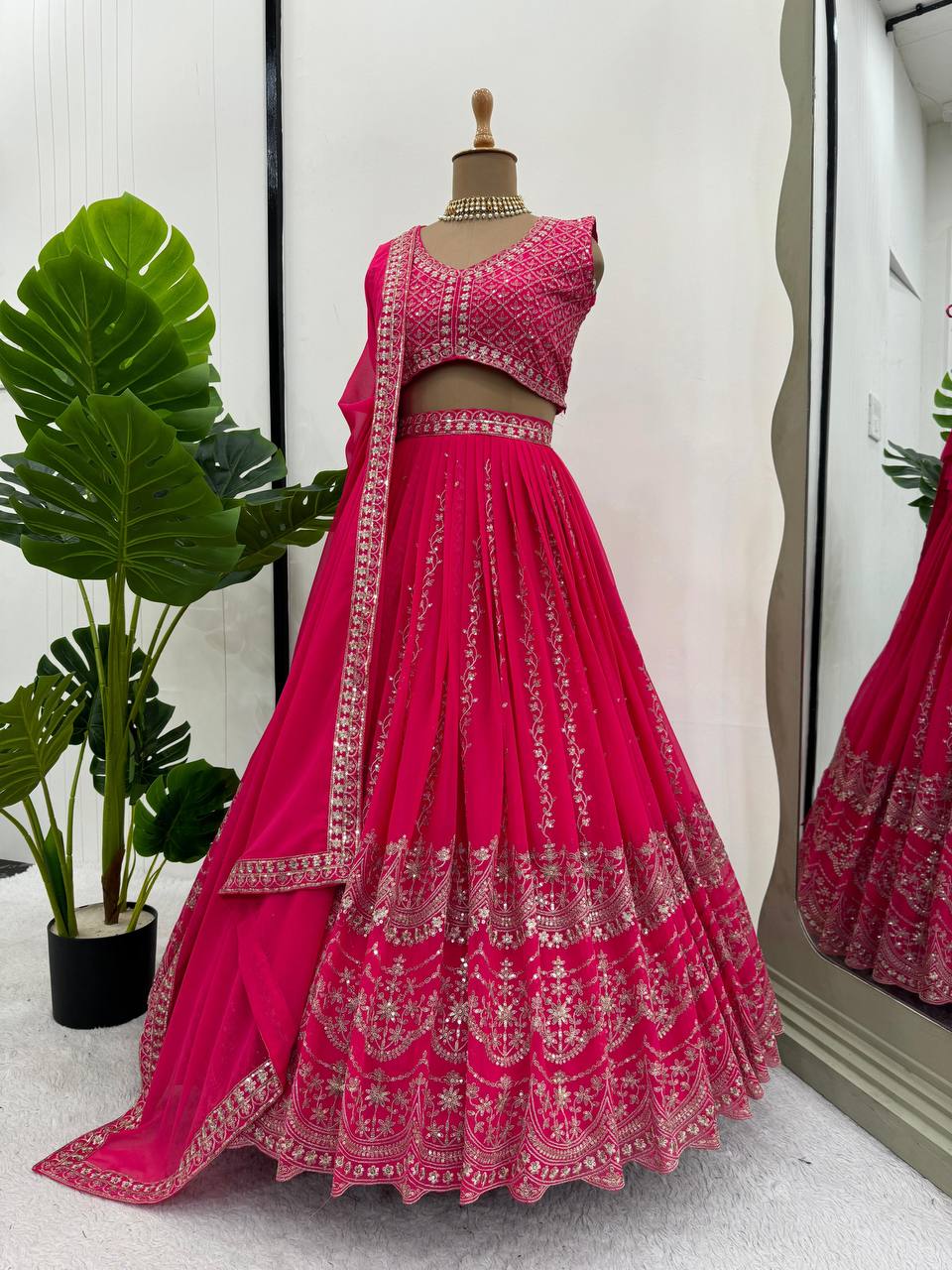 Amazing Georgette Thread And Sequences Work Lehenga Choli