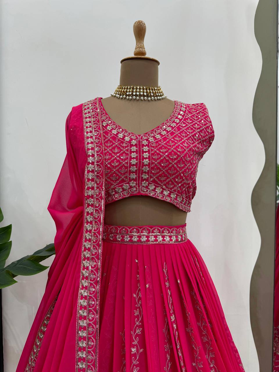 Amazing Georgette Thread And Sequences Work Lehenga Choli