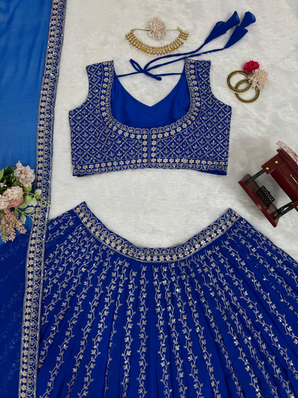 Amazing Georgette Thread And Sequences Work Lehenga Choli