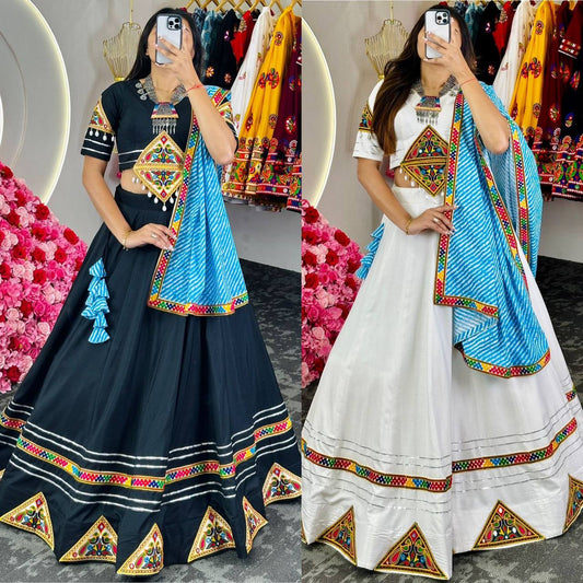 Navratri Collection Cotton Fabric Real Mirror & Kodi Work Lehenga Choli