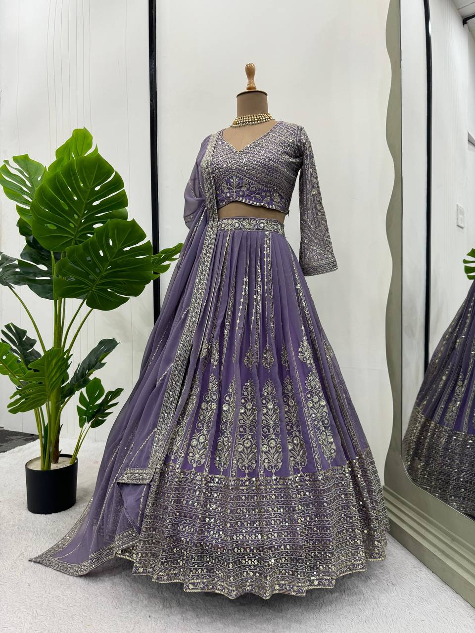 Fabulous Georgette Fabric Thread Work Lehenga Choli