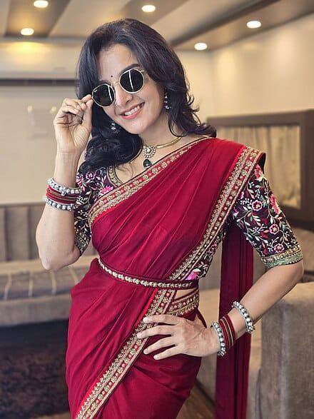 Rani Pink Georgette Heavy Blouse Work Saree Blouse