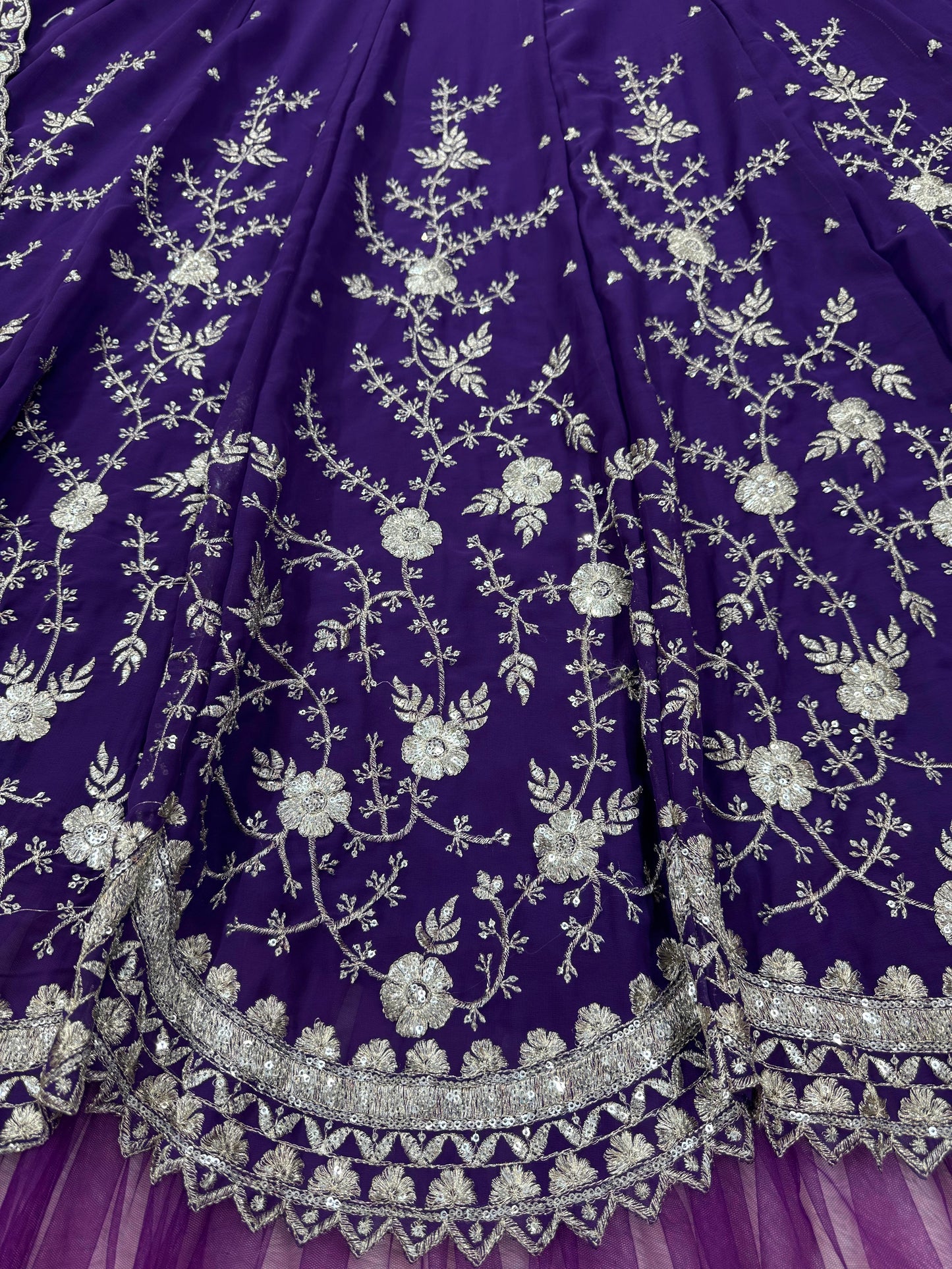 Wedding Wear Purple Embroidered Lehenga Choli