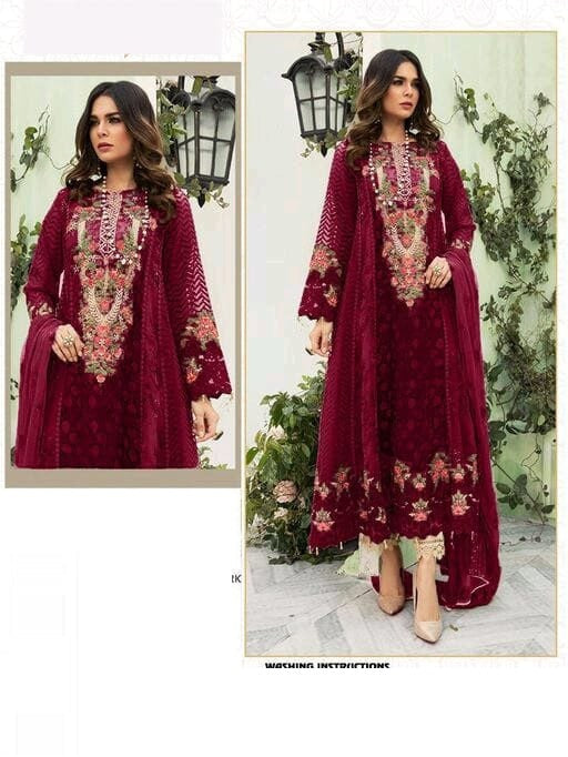 Dark Color Straight Cut Semi Stitched Suit