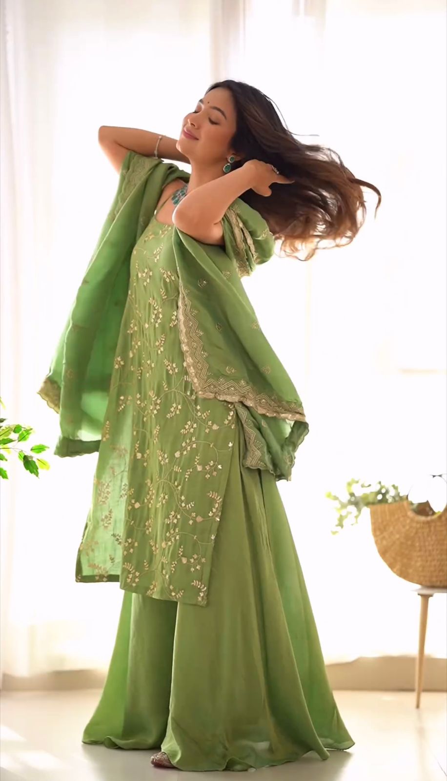 Party Wear Jimmi Silk Ready to Wear Salwar Plazo For Gals wear