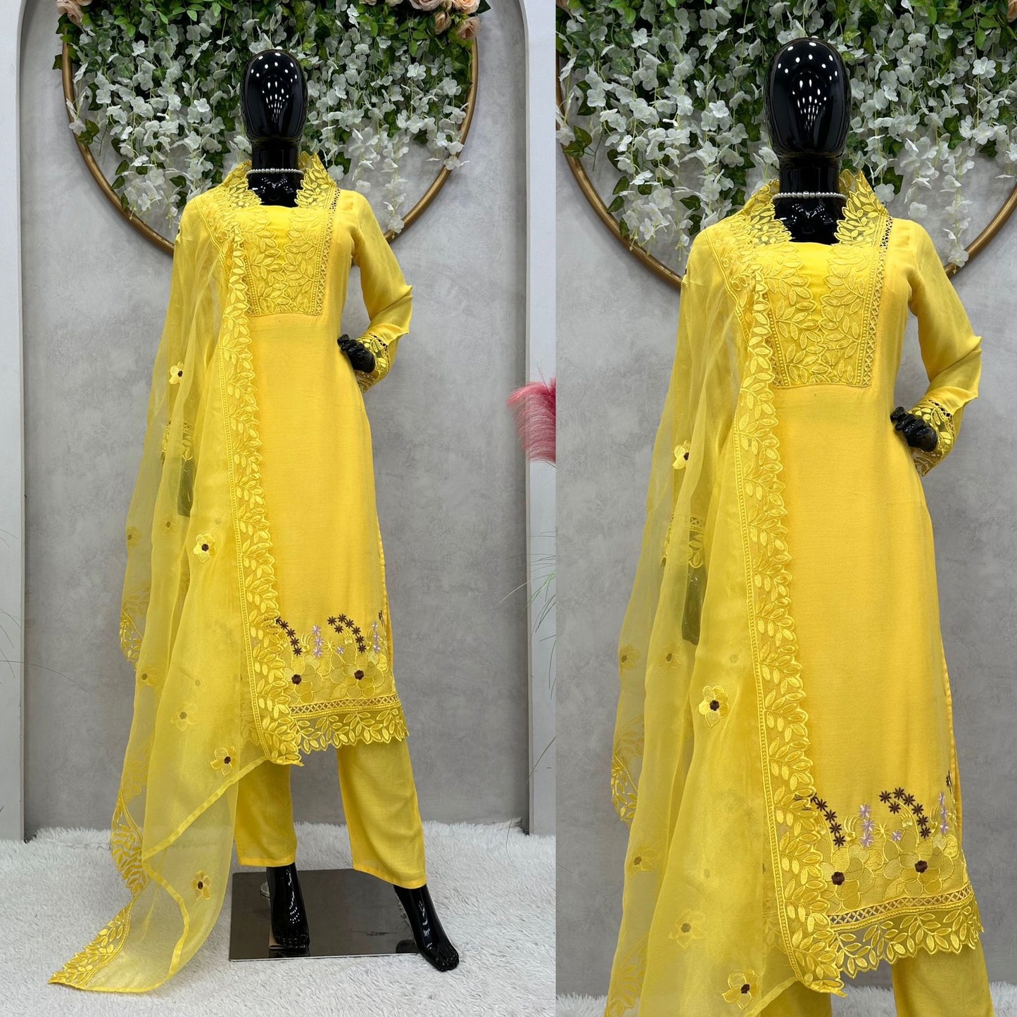 Haldi Speical Yellow Stitched Salwar Suit For Function Wear