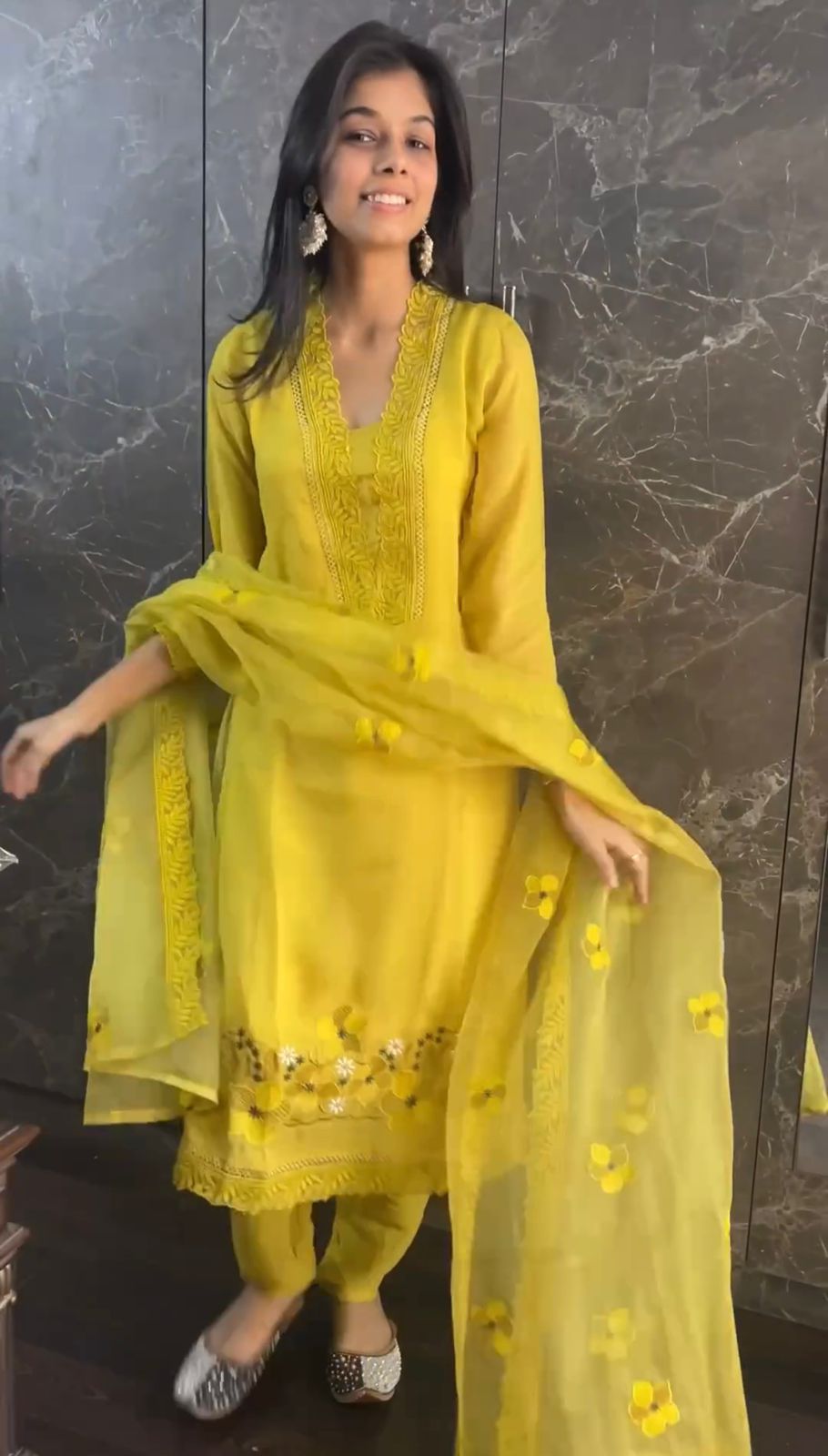 Haldi Speical Yellow Stitched Salwar Suit For Function Wear