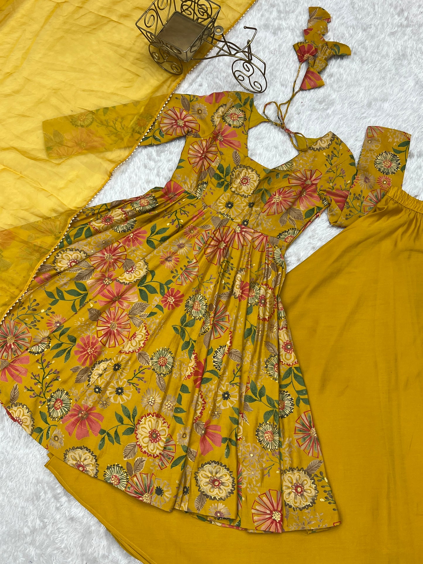 Yellow Color Roman Silk Fully Stitched Wester Suit Set