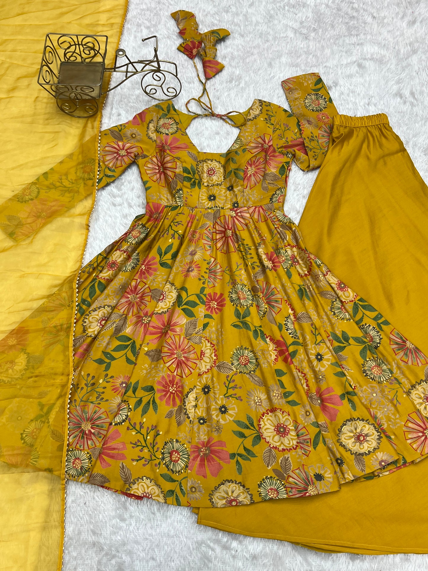 Yellow Color Roman Silk Fully Stitched Wester Suit Set