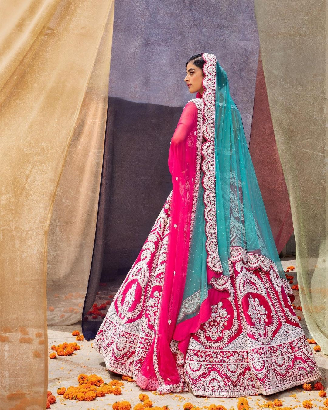 Spectacular Rani Pink Bridal Lehenga Choli