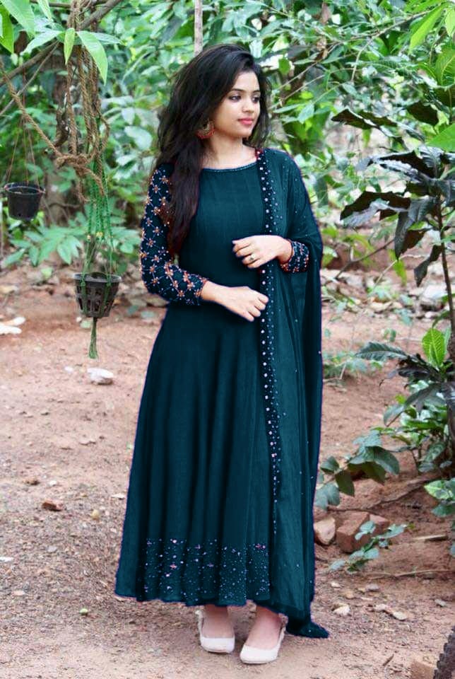 Fully Stitch Women Designer Long Floral Gown With Dupatta Set - Etsy