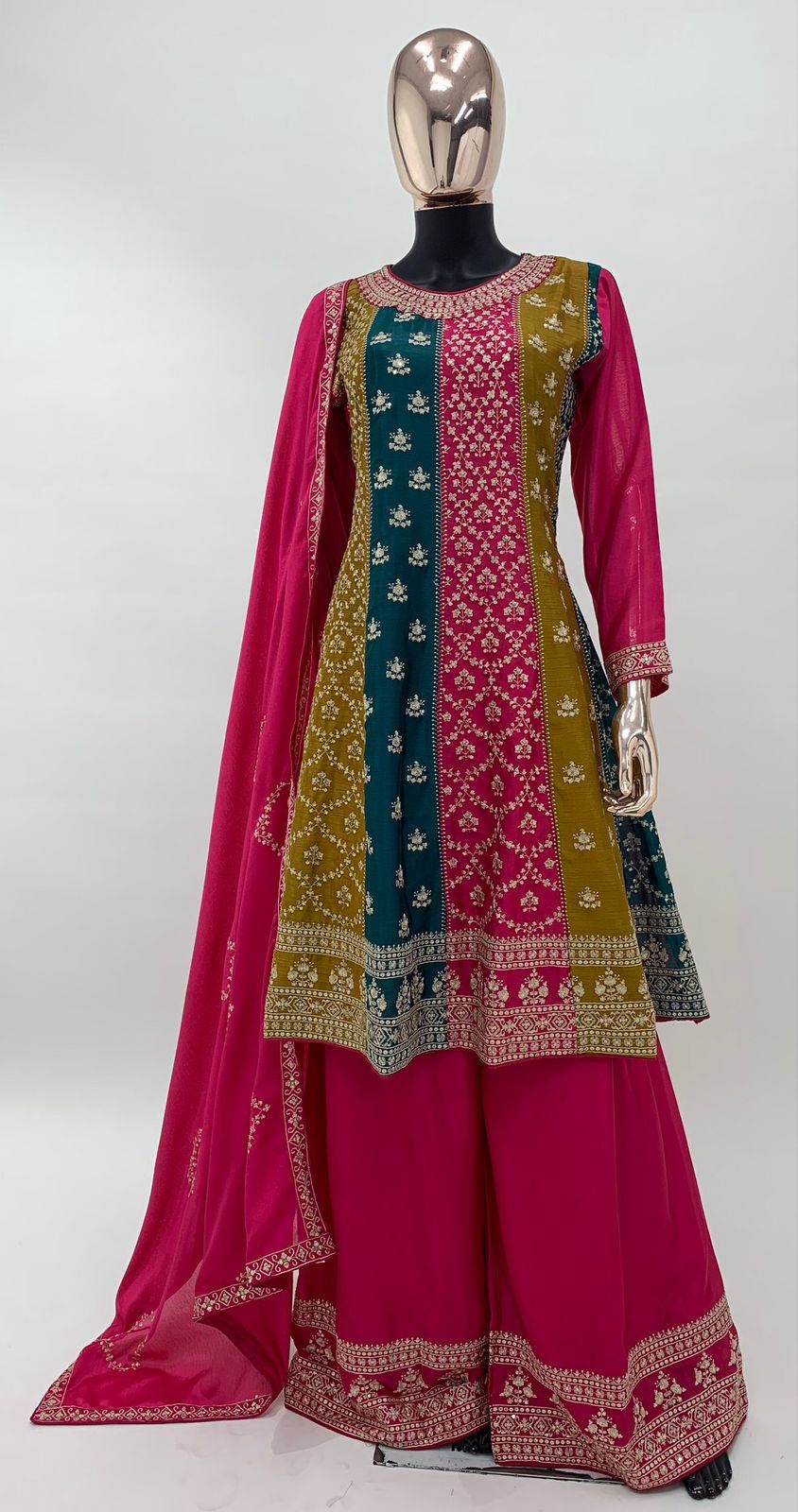 Party Wear Ready to Wear Colorful Sharara Suit