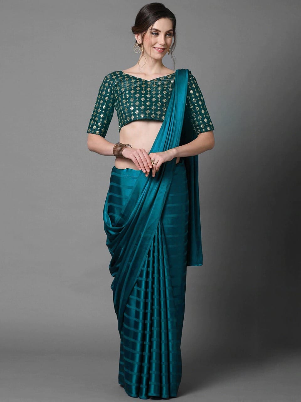 Printed Casual Wear Sitanjali Fancy Satin Patta Saree, 6.3 m (with blouse  piece) at Rs 399 in Surat