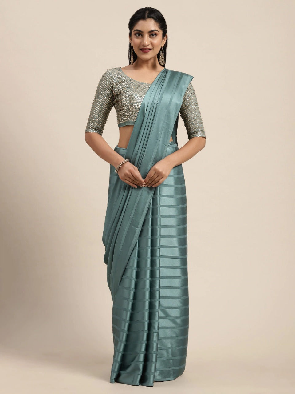 Women Printed Georgette With Satin Patta Combo Saree With Unstitched Blouse  Piece | gintaa.com