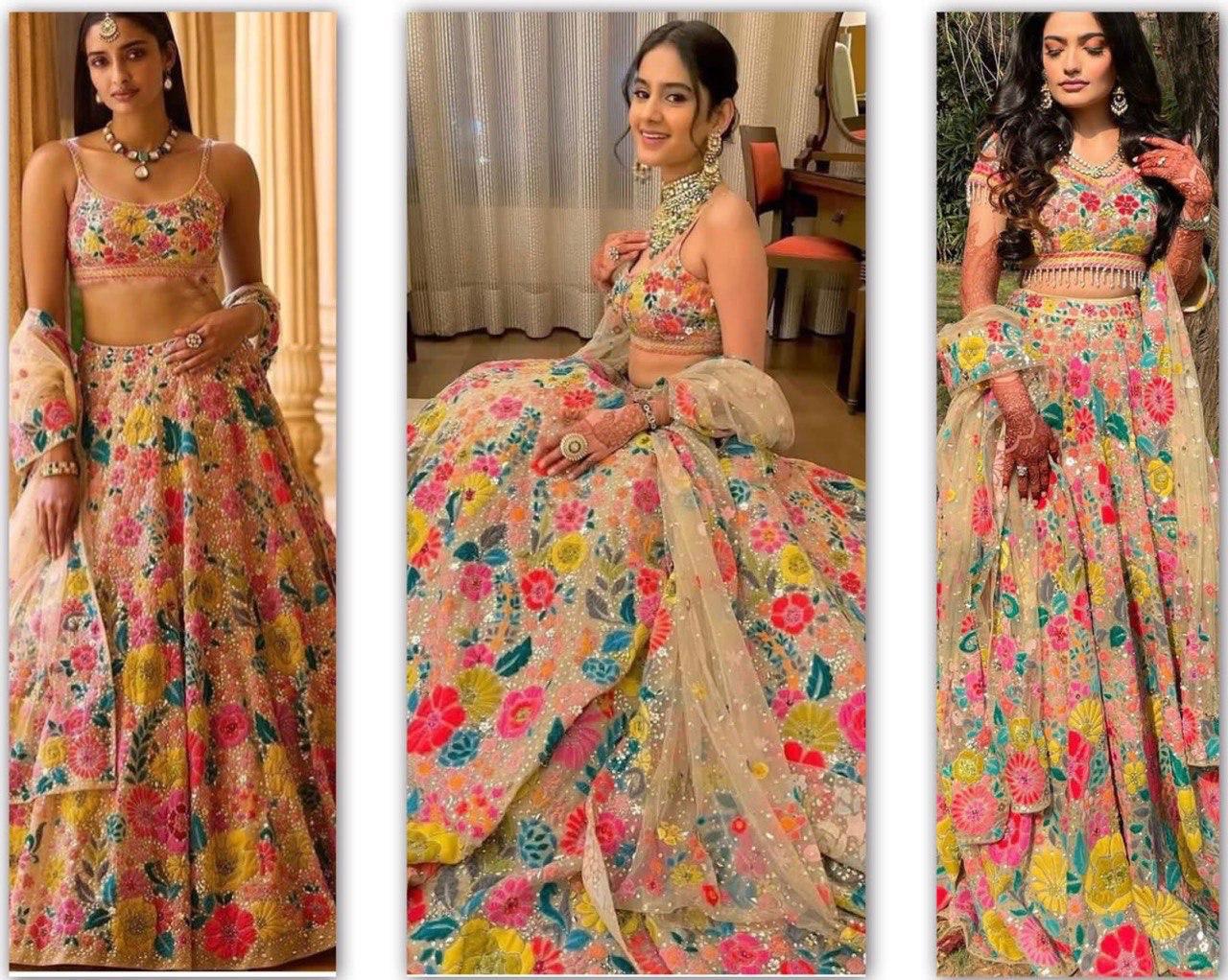 Starling Multi Color Sequence And Embroidery Work Lehenga Choli