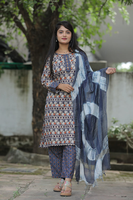 Regular Wear Cotton Printed Ready To Wear Salwar Suit